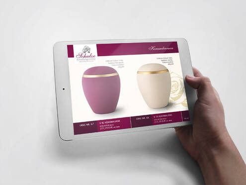 Bestattungsinstitut Schulze iPad-Katalog Urnen